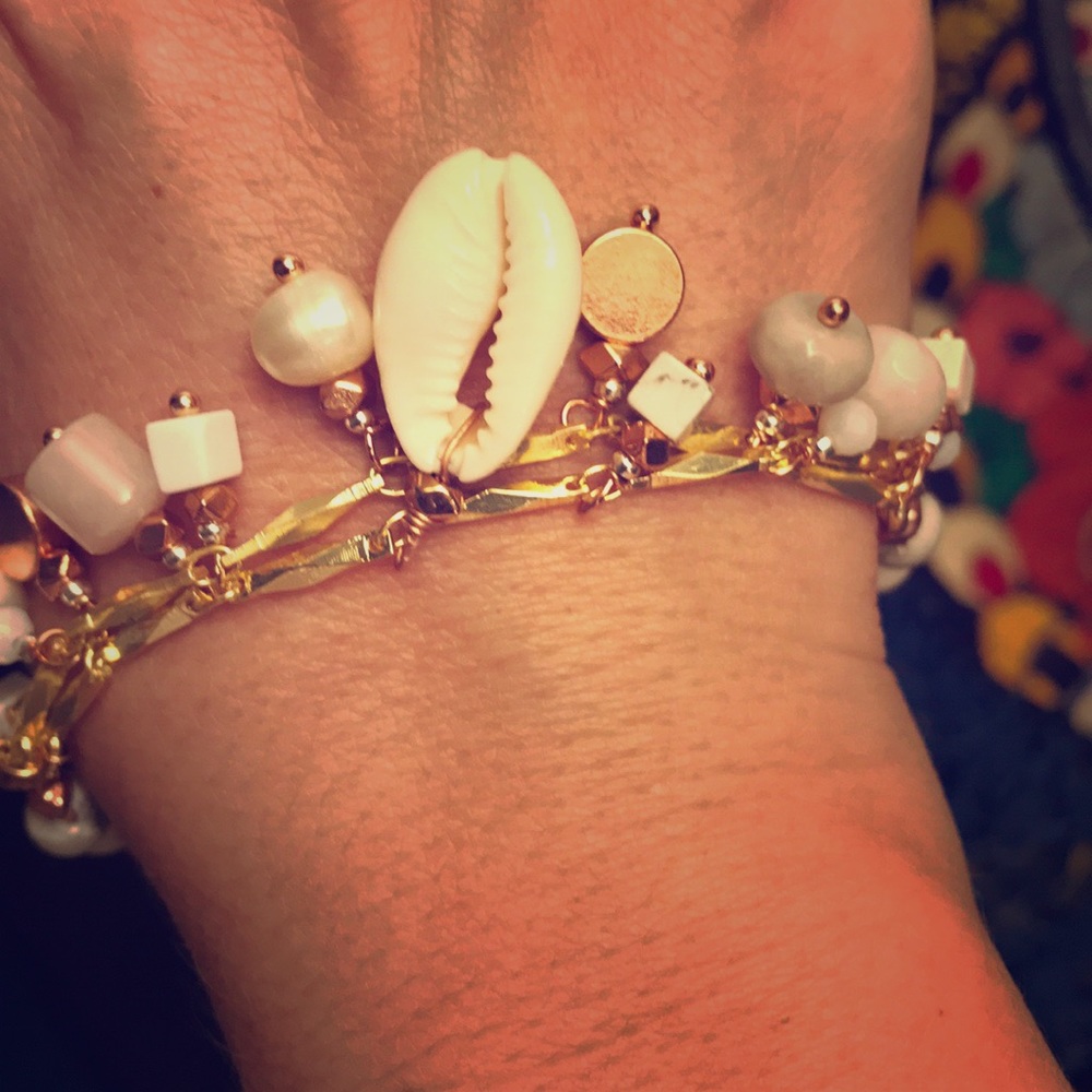 Pearl Shell Stone Boho Bracelet Fresh Produce